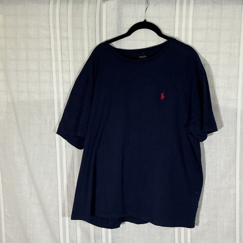 Ralph Lauren Navy Tee with Yellow Logo